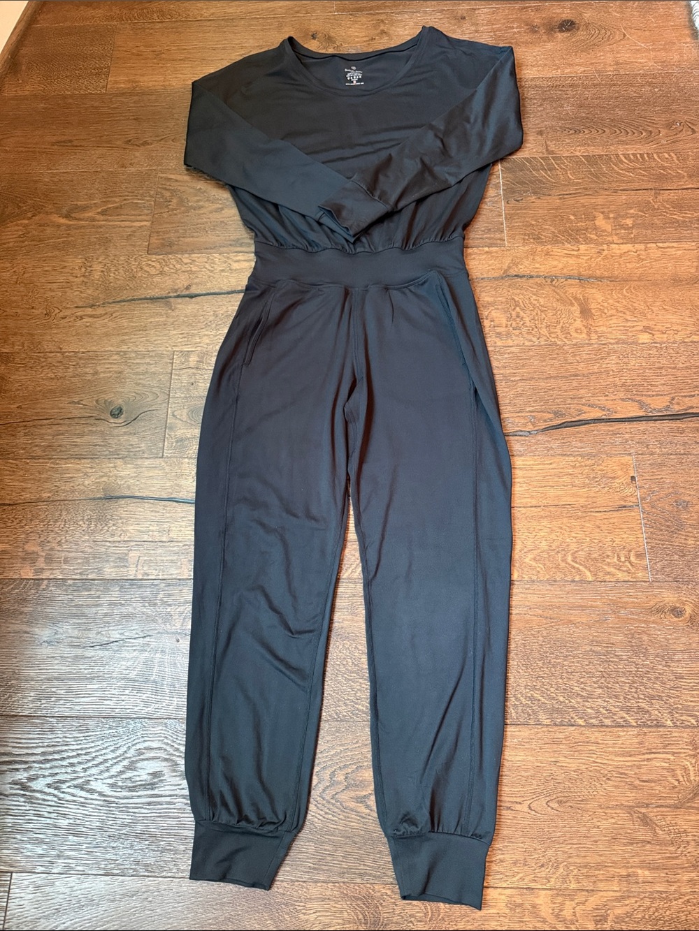 Sweaty Betty off the shoulder Black Long-Sleeve Jumpsuit